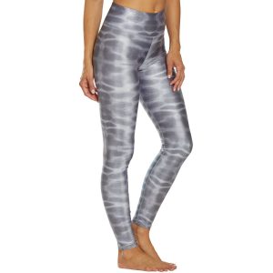 Silver Grey Abstract Smoke Print Leggings – High-Waist Yoga Pants