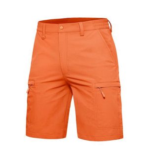 Men's Premium Orange Cargo Shorts - Tactical Outdoor Performance Shorts