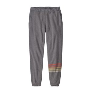 Premium Men’s Retro Stripe Fleece Joggers – Charcoal Grey Relaxed Fit Sweatpants with Elastic Cuffs