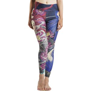 Oriental Floral & Portrait Fusion Leggings – Designer Print Activewear