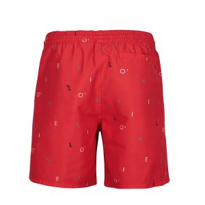 Men's Premium Red Printed Swim Shorts - Quick-Dry Summer Beachwear