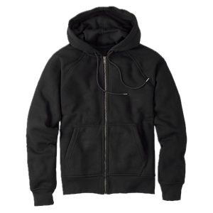Premium Men’s Black Full-Zip Fleece Hoodie – Classic Athletic Fit