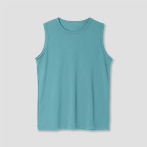 Premium Athletic Ribbed Sleeveless Top – Training Vest - Teal
