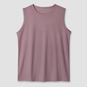 Premium Athletic Ribbed Sleeveless Top – Training Vest - Mauve